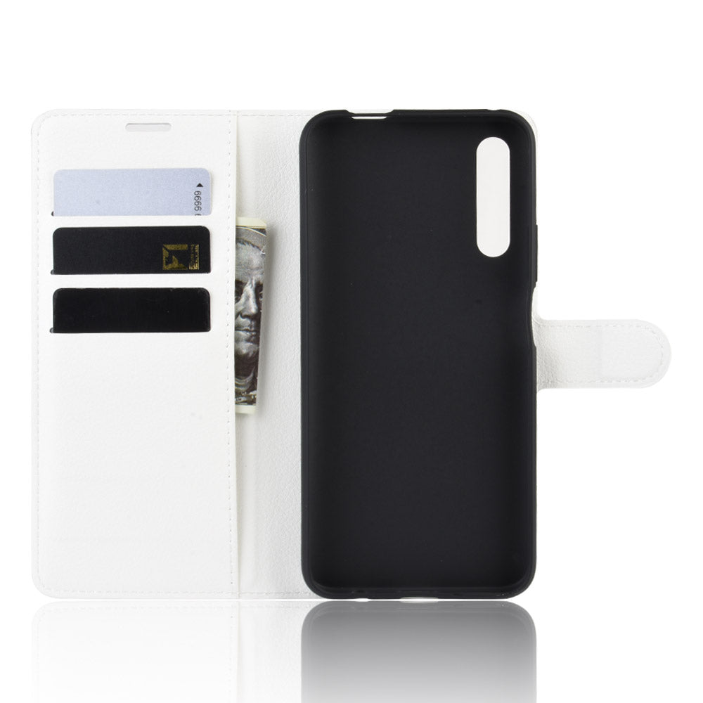Litchi Skin Leather Wallet Stand Case for Huawei Honor 9X (For China)