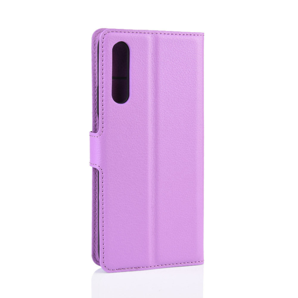 Litchi Skin Leather Wallet Stand Case for Huawei Honor 9X (For China)