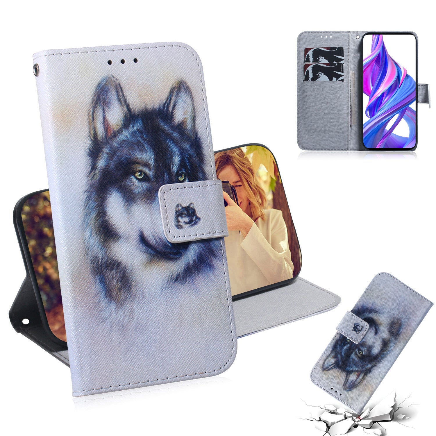 Printing Skin Leather Phone Case for Huawei Y9s/P smart Pro 2019/Honor 9X (For China)/9X Pro