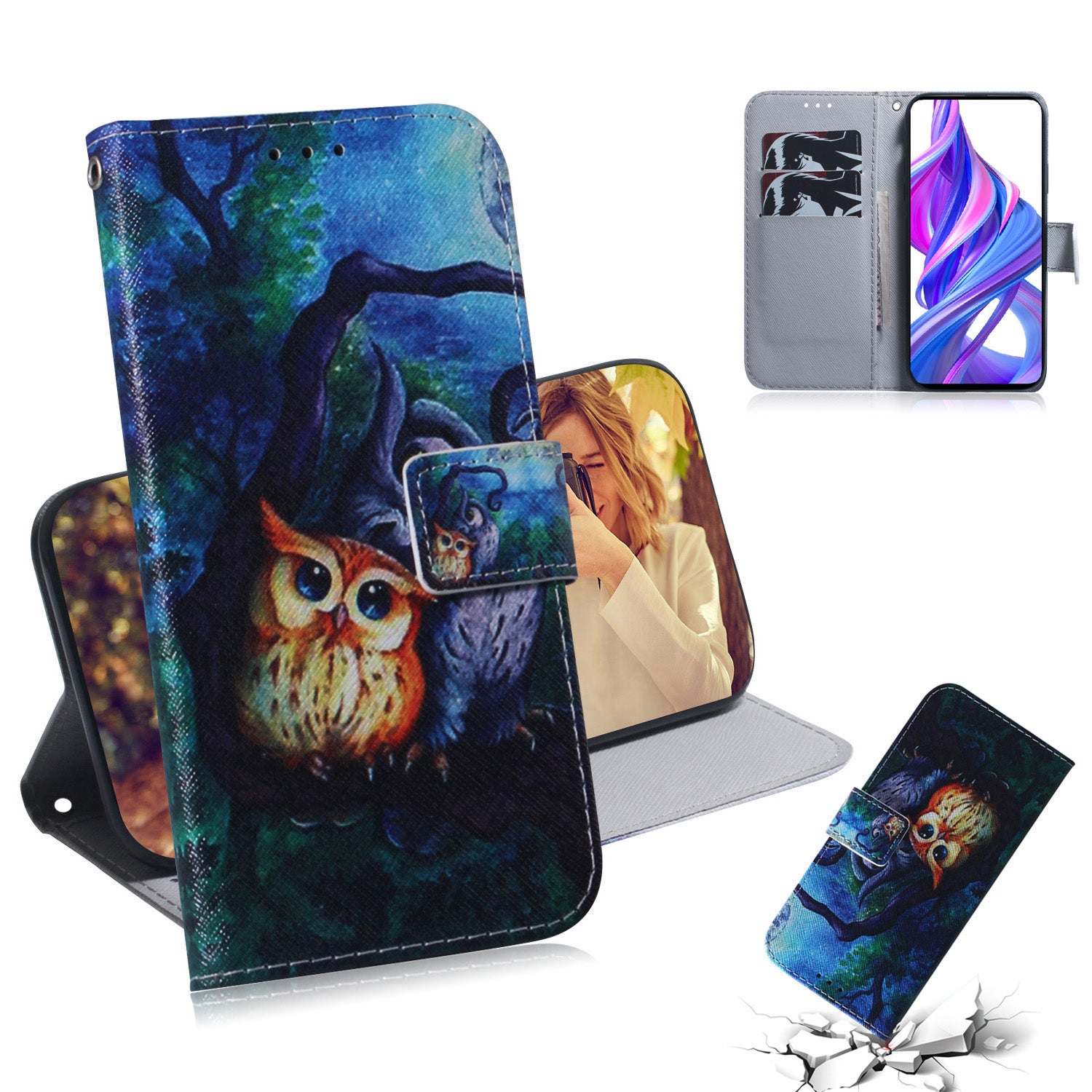 Printing Skin Leather Phone Case for Huawei Y9s/P smart Pro 2019/Honor 9X (For China)/9X Pro