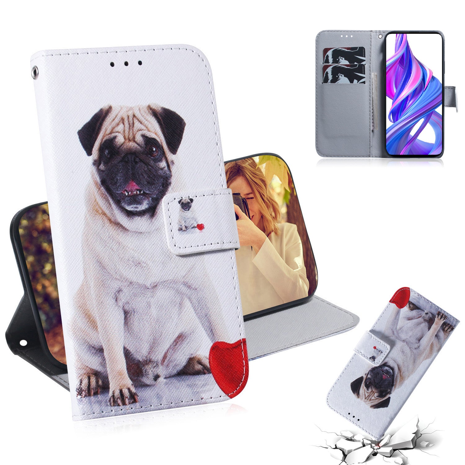 Printing Skin Leather Phone Case for Huawei Y9s/P smart Pro 2019/Honor 9X (For China)/9X Pro