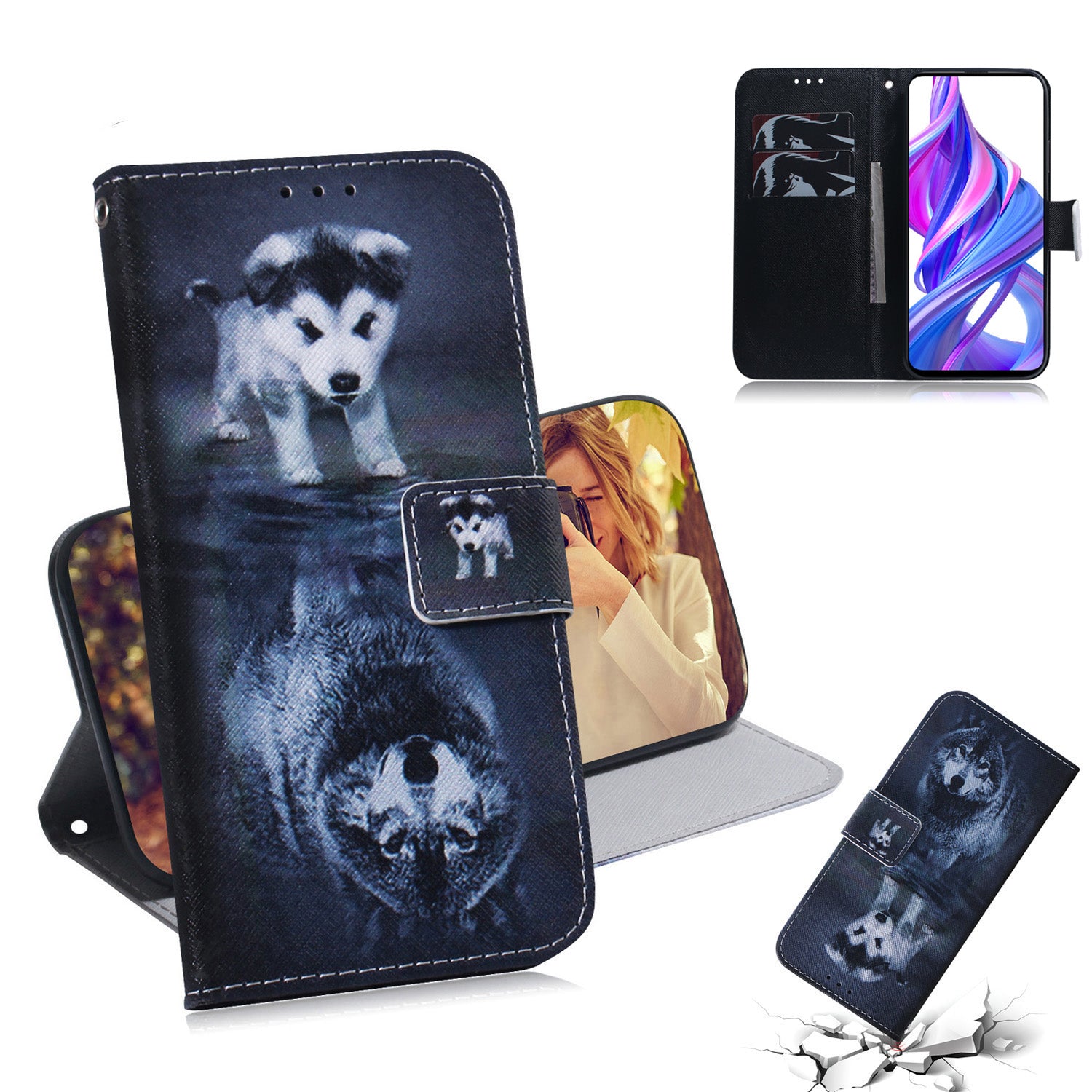 Printing Skin Leather Phone Case for Huawei Y9s/P smart Pro 2019/Honor 9X (For China)/9X Pro
