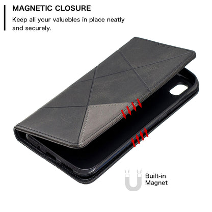 Geometric Pattern Leather Card Holder Case for Huawei Y5 (2019) / Honor 8S