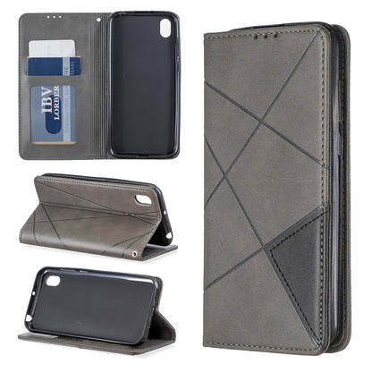 Geometric Pattern Leather Card Holder Case for Huawei Y5 (2019) / Honor 8S