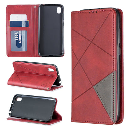 Geometric Pattern Leather Card Holder Case for Huawei Y5 (2019) / Honor 8S
