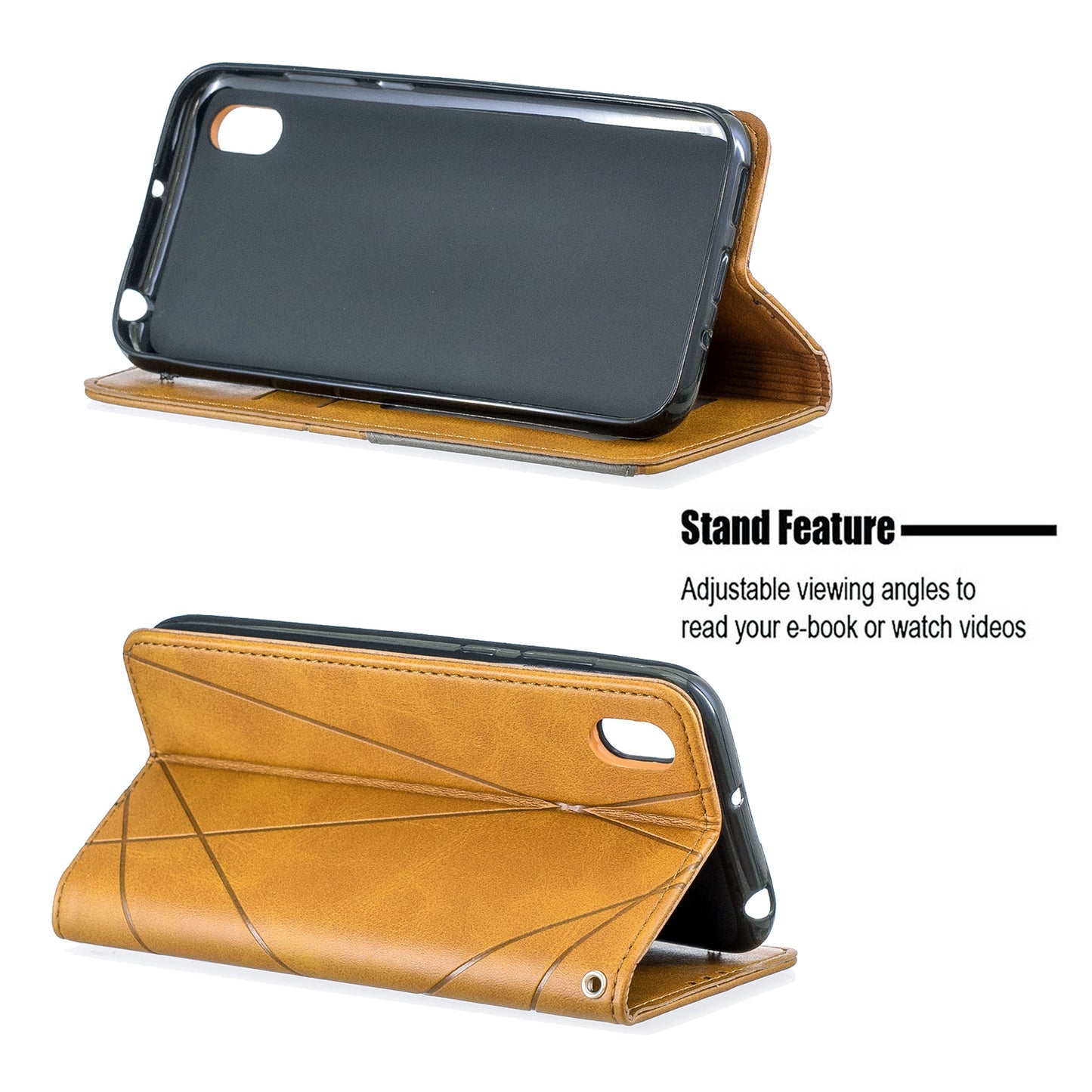 Geometric Pattern Leather Card Holder Case for Huawei Y5 (2019) / Honor 8S