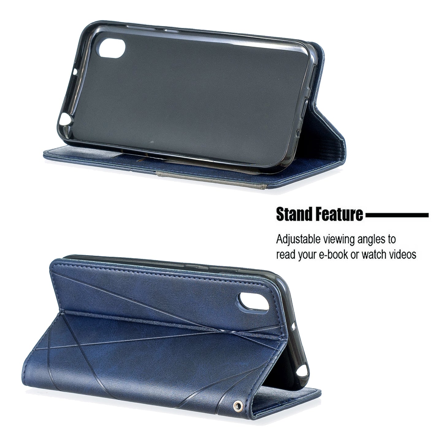Geometric Pattern Leather Card Holder Case for Huawei Y5 (2019) / Honor 8S