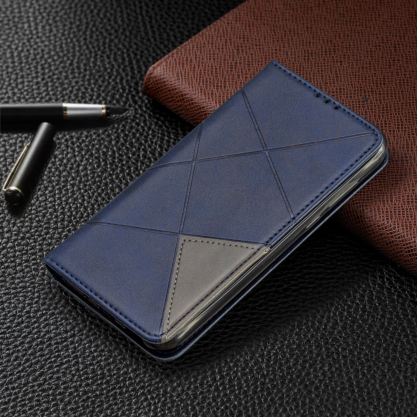 Geometric Pattern Leather Card Holder Case for Huawei Y5 (2019) / Honor 8S