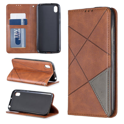 Geometric Pattern Leather Card Holder Case for Huawei Y5 (2019) / Honor 8S