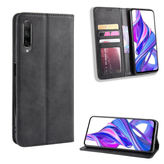 Vintage Style Leather Wallet Phone Shell for Huawei Honor 9X (For China)/9X Pro