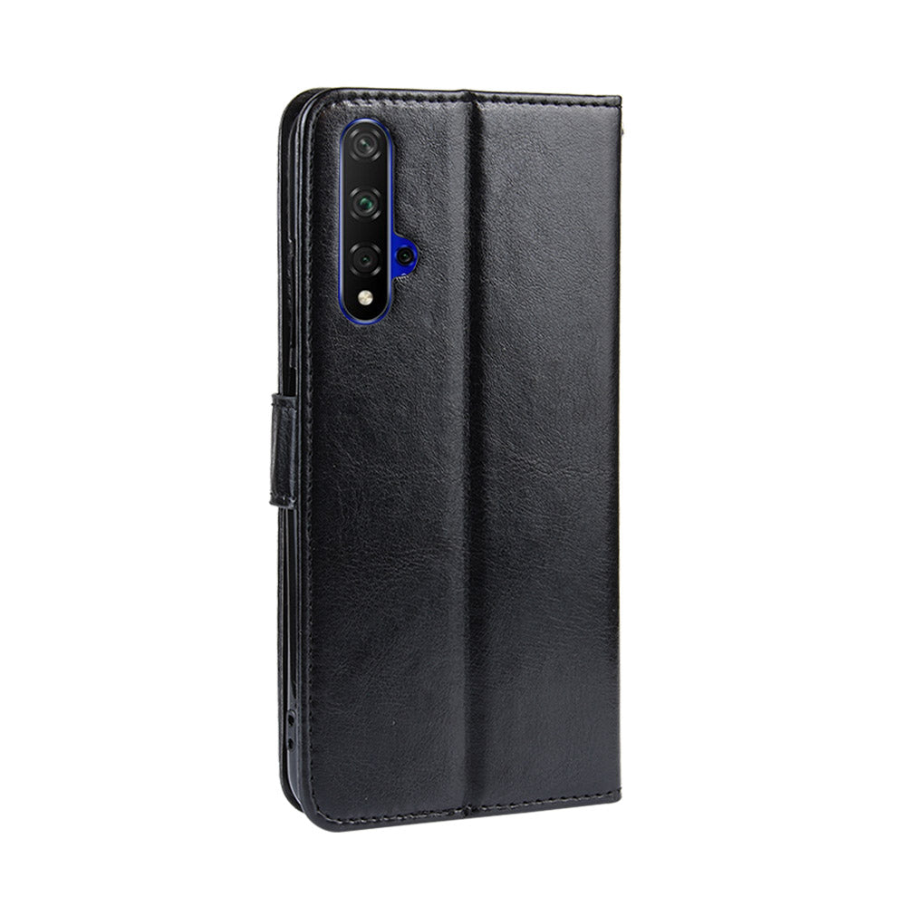 Phone Case for Huawei Honor 20S / Honor 20 / nova 5T Crazy Horse Texture Wallet Leather Case with Strap Phone Cover