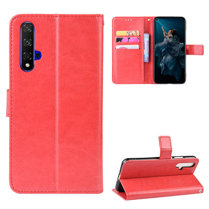 Phone Case for Huawei Honor 20S / Honor 20 / nova 5T Crazy Horse Texture Wallet Leather Case with Strap Phone Cover