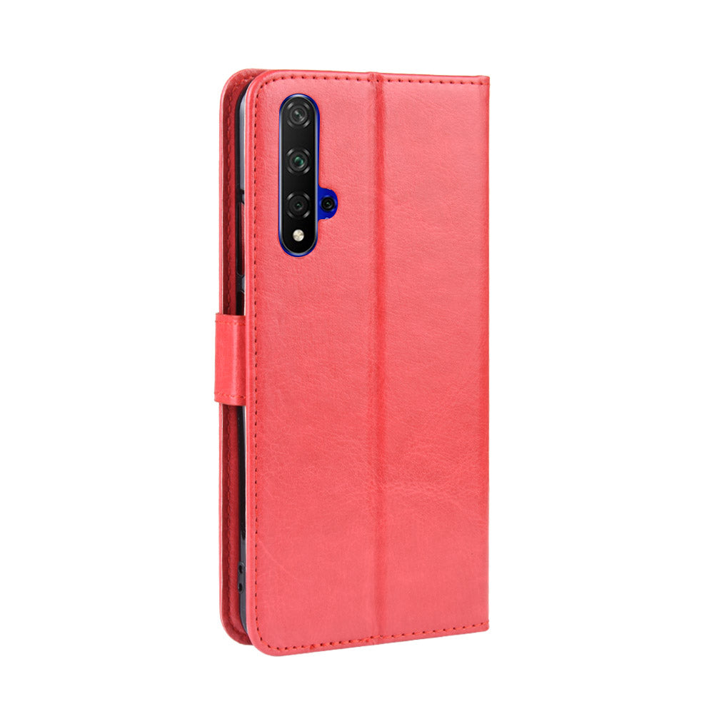 Phone Case for Huawei Honor 20S / Honor 20 / nova 5T Crazy Horse Texture Wallet Leather Case with Strap Phone Cover