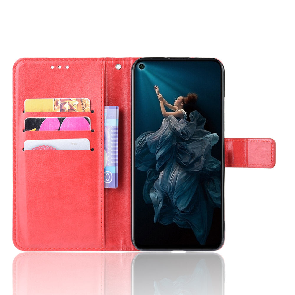 Phone Case for Huawei Honor 20S / Honor 20 / nova 5T Crazy Horse Texture Wallet Leather Case with Strap Phone Cover