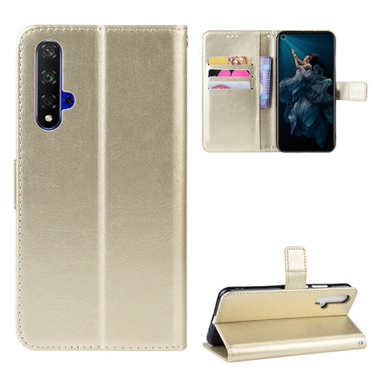 Phone Case for Huawei Honor 20S / Honor 20 / nova 5T Crazy Horse Texture Wallet Leather Case with Strap Phone Cover