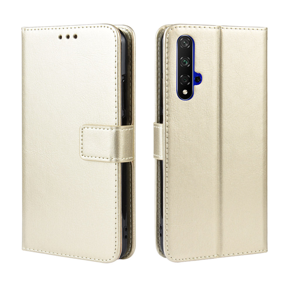 Phone Case for Huawei Honor 20S / Honor 20 / nova 5T Crazy Horse Texture Wallet Leather Case with Strap Phone Cover