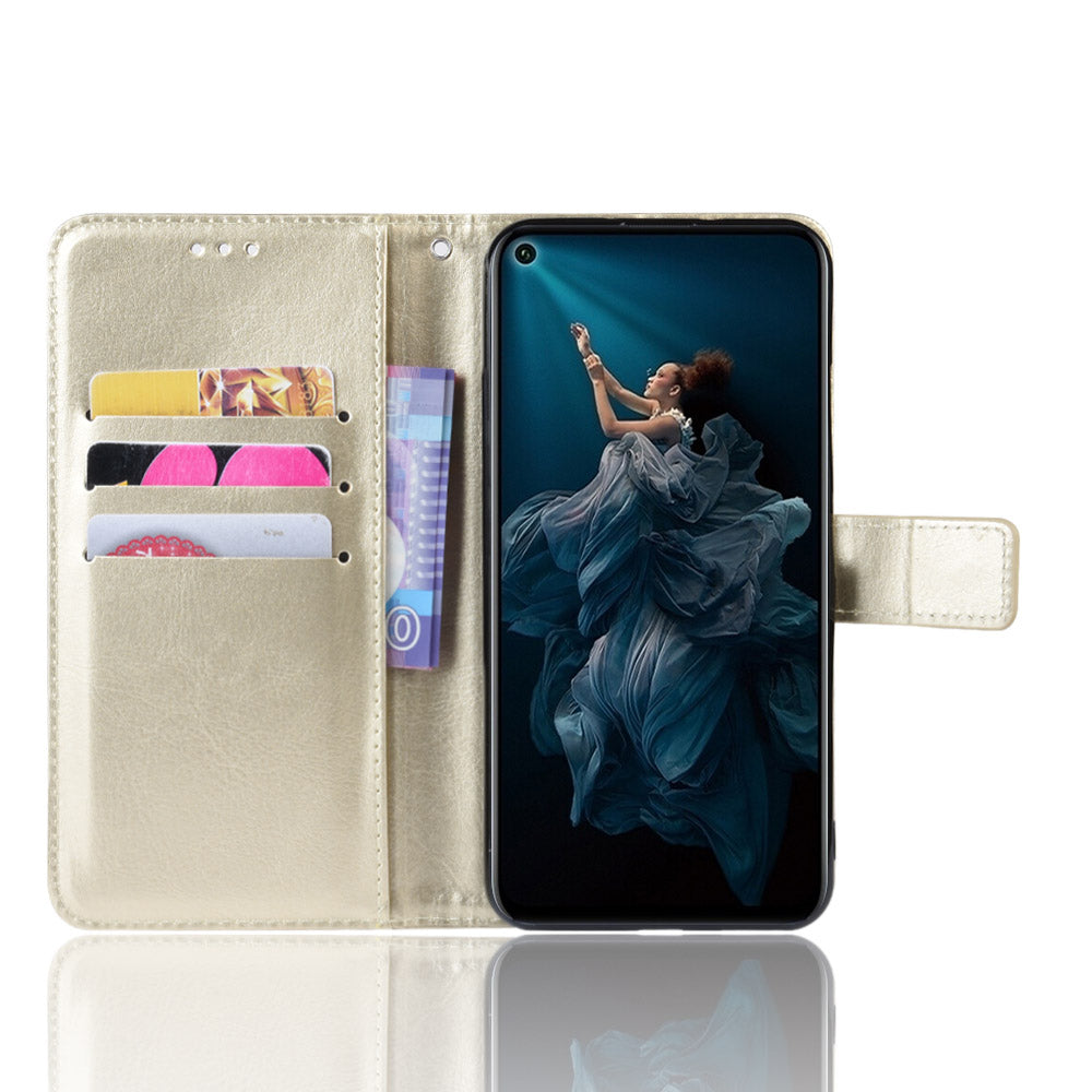 Phone Case for Huawei Honor 20S / Honor 20 / nova 5T Crazy Horse Texture Wallet Leather Case with Strap Phone Cover