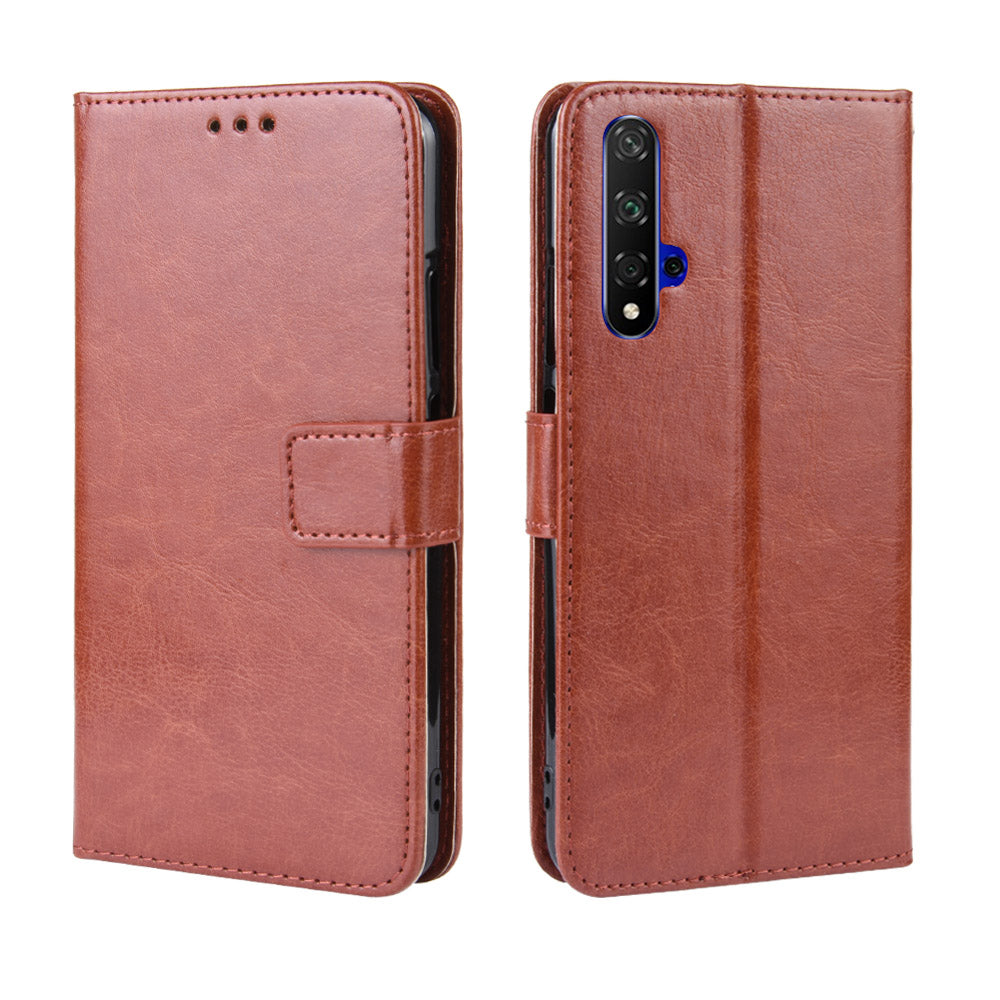 Phone Case for Huawei Honor 20S / Honor 20 / nova 5T Crazy Horse Texture Wallet Leather Case with Strap Phone Cover