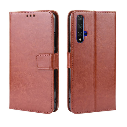 Phone Case for Huawei Honor 20S / Honor 20 / nova 5T Crazy Horse Texture Wallet Leather Case with Strap Phone Cover