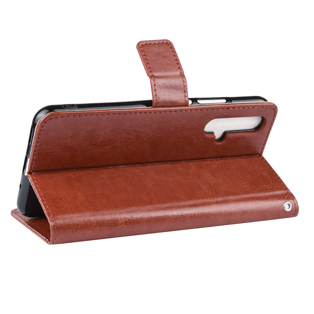 Phone Case for Huawei Honor 20S / Honor 20 / nova 5T Crazy Horse Texture Wallet Leather Case with Strap Phone Cover