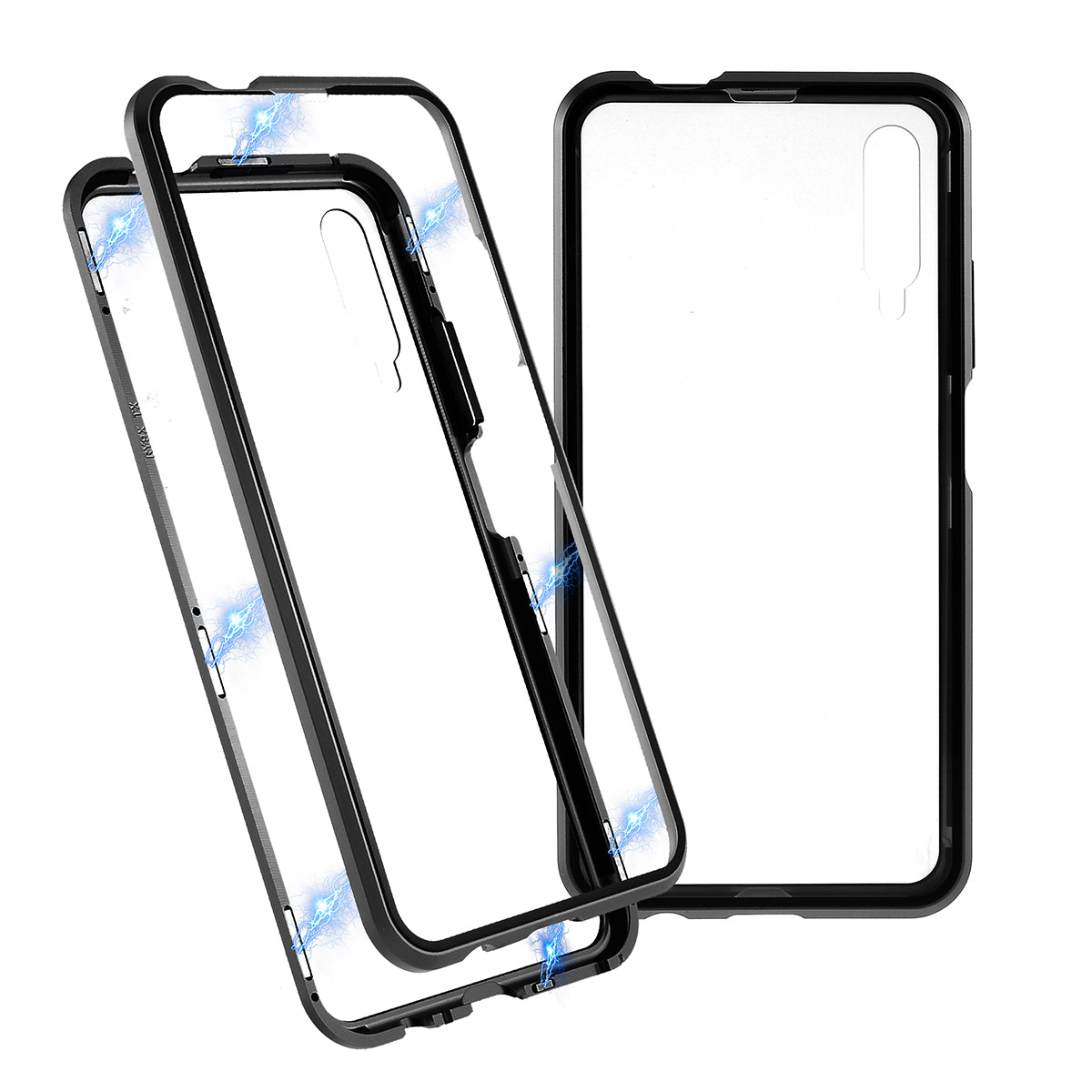 Magnetic Adsorption Metal + Tempered Glass Hybrid Case for Huawei Honor 9X (For China)