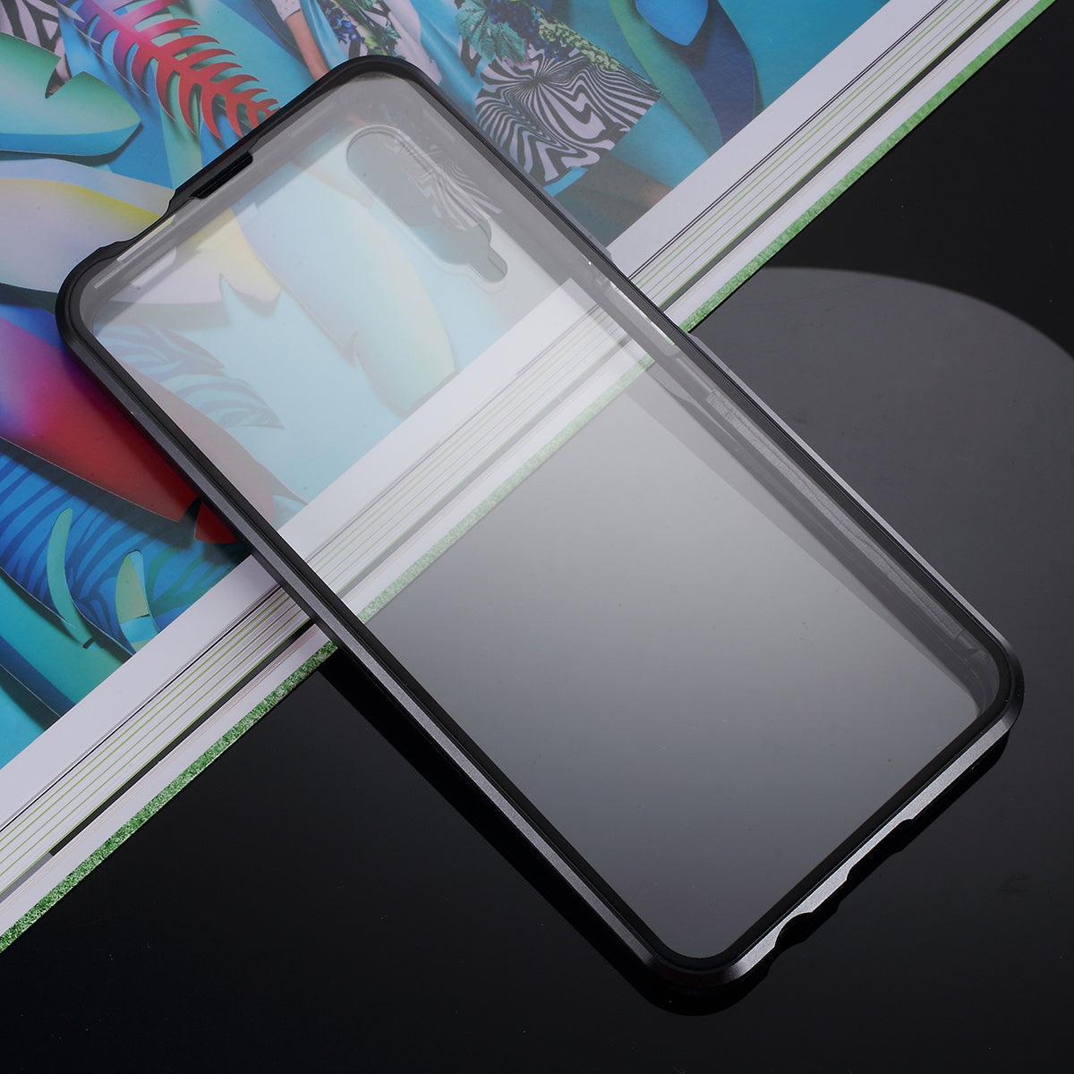 Magnetic Adsorption Metal + Tempered Glass Hybrid Case for Huawei Honor 9X (For China)