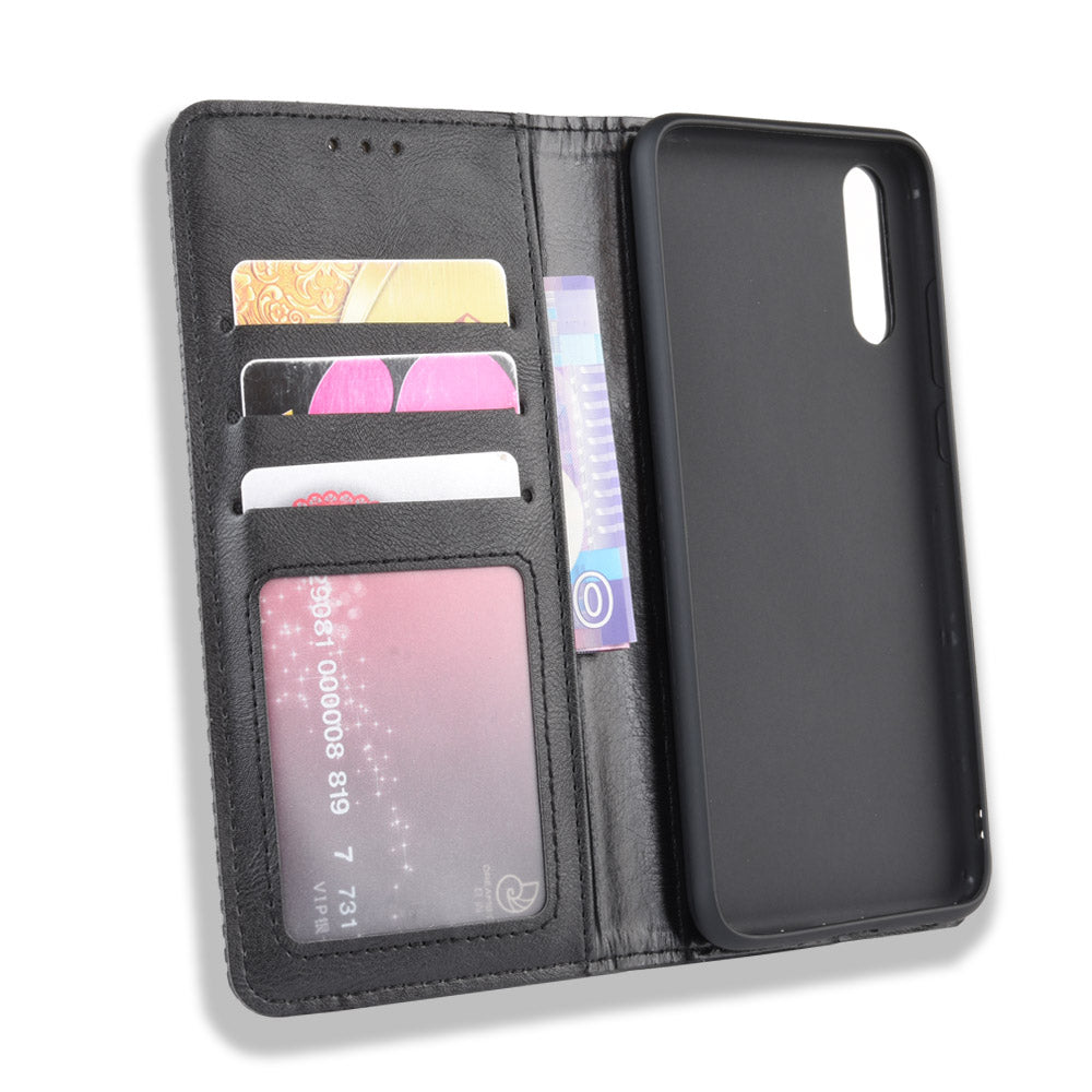 Retro PU Leather Wallet Stand Phone Cover Casing for Huawei P20