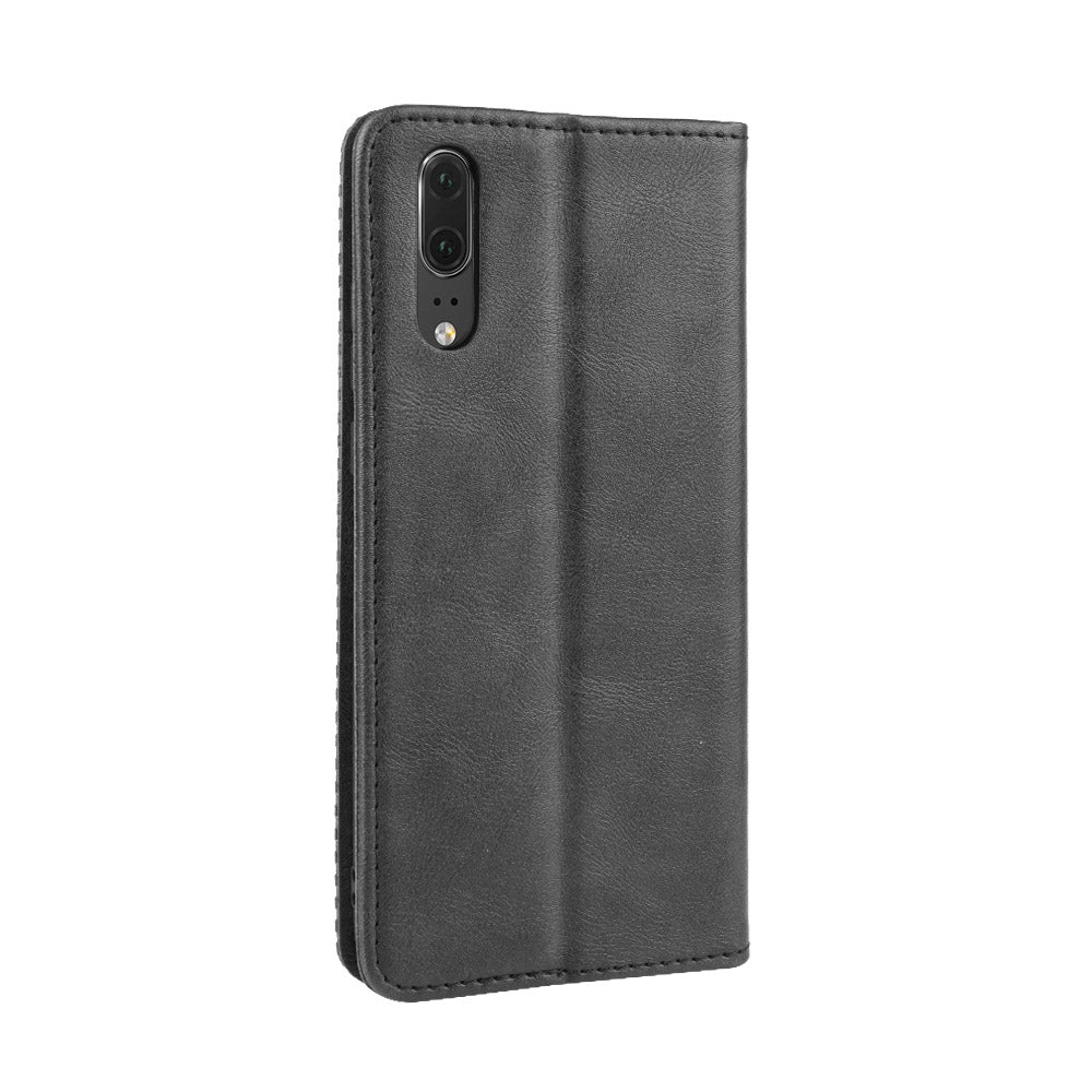 Retro PU Leather Wallet Stand Phone Cover Casing for Huawei P20