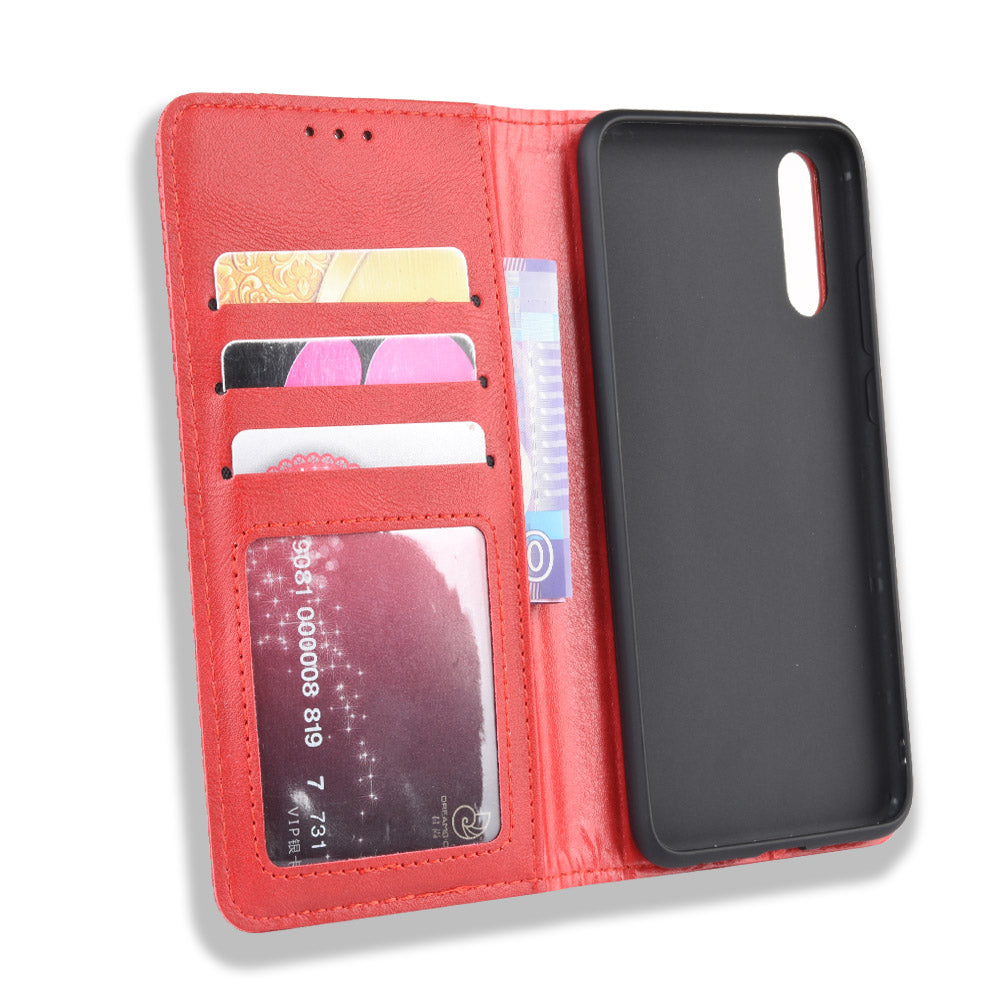 Retro PU Leather Wallet Stand Phone Cover Casing for Huawei P20