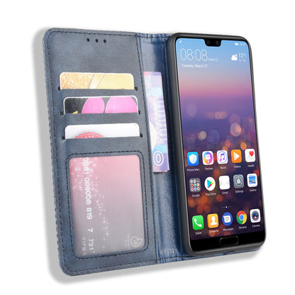 Retro PU Leather Wallet Stand Phone Cover Casing for Huawei P20