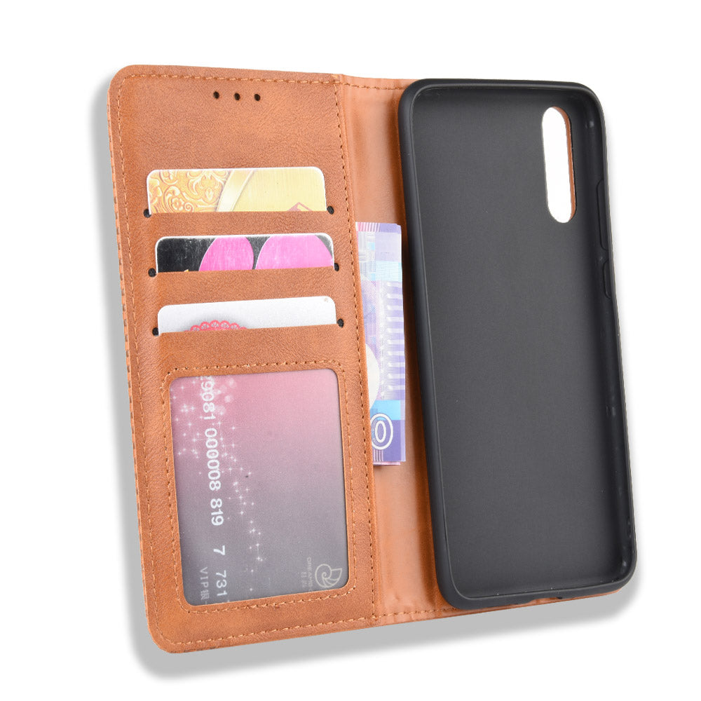 Retro PU Leather Wallet Stand Phone Cover Casing for Huawei P20