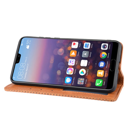 Retro PU Leather Wallet Stand Phone Cover Casing for Huawei P20