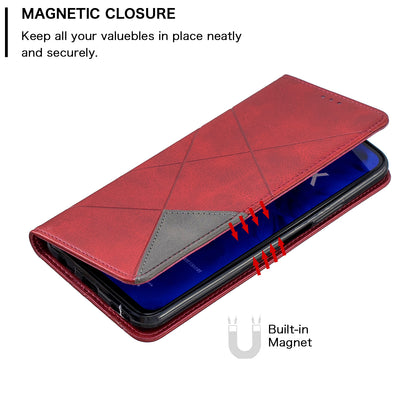 Geometric Pattern Leather Card Holder Case for Huawei Honor 9X (For China) / 9X Pro