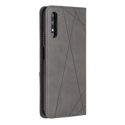 Geometric Pattern Leather Card Holder Case for Huawei Honor 9X (For China) / 9X Pro