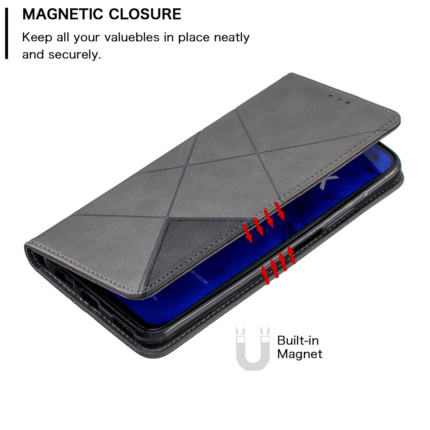 Geometric Pattern Leather Card Holder Case for Huawei Honor 9X (For China) / 9X Pro