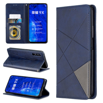 Geometric Pattern Leather Card Holder Case for Huawei Honor 9X (For China) / 9X Pro