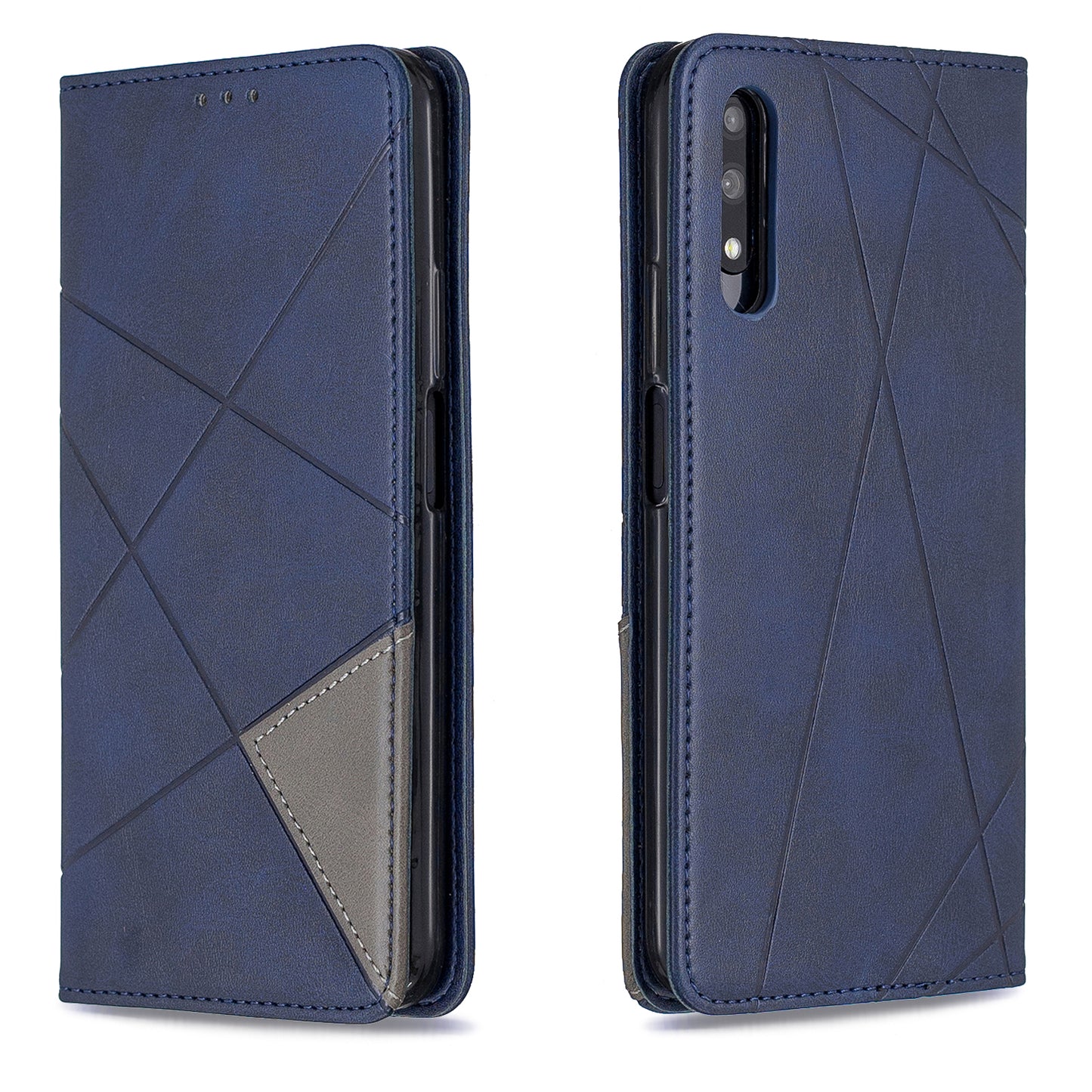 Geometric Pattern Leather Card Holder Case for Huawei Honor 9X (For China) / 9X Pro