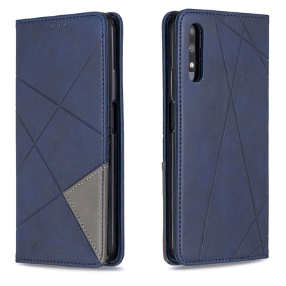 Geometric Pattern Leather Card Holder Case for Huawei Honor 9X (For China) / 9X Pro