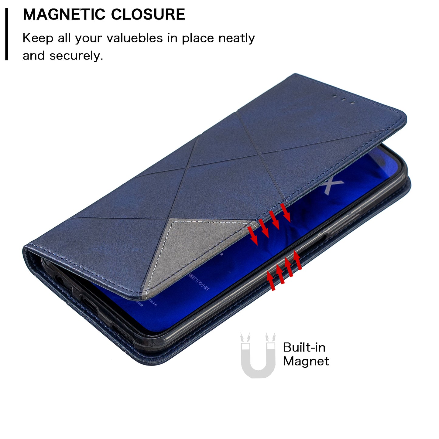 Geometric Pattern Leather Card Holder Case for Huawei Honor 9X (For China) / 9X Pro