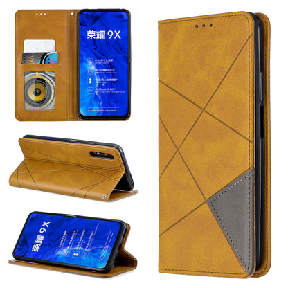 Geometric Pattern Leather Card Holder Case for Huawei Honor 9X (For China) / 9X Pro