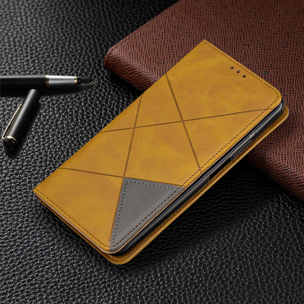 Geometric Pattern Leather Card Holder Case for Huawei Honor 9X (For China) / 9X Pro