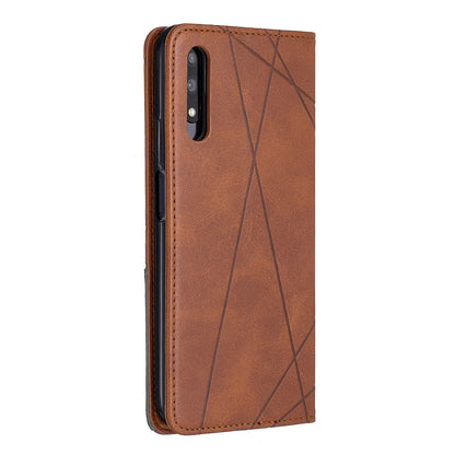 Geometric Pattern Leather Card Holder Case for Huawei Honor 9X (For China) / 9X Pro
