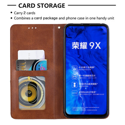 Geometric Pattern Leather Card Holder Case for Huawei Honor 9X (For China) / 9X Pro