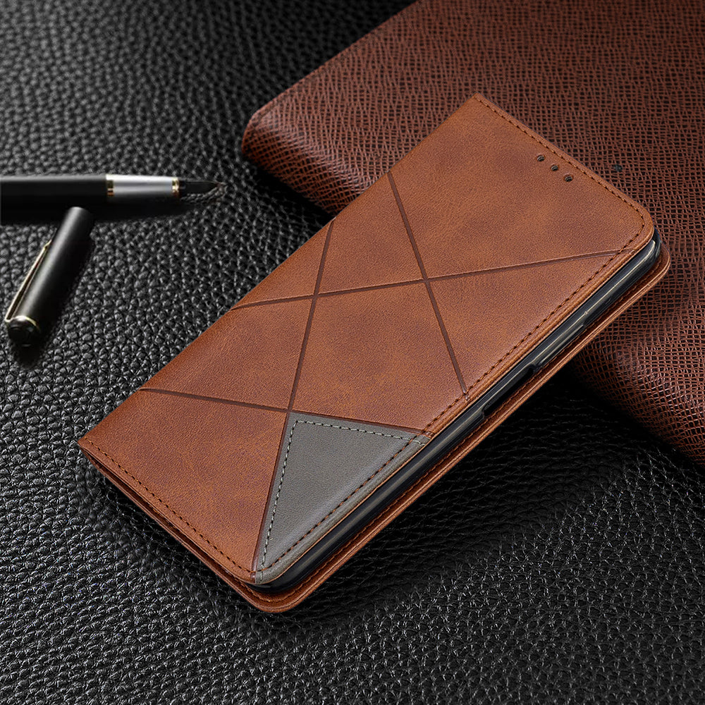 Geometric Pattern Leather Card Holder Case for Huawei Honor 9X (For China) / 9X Pro