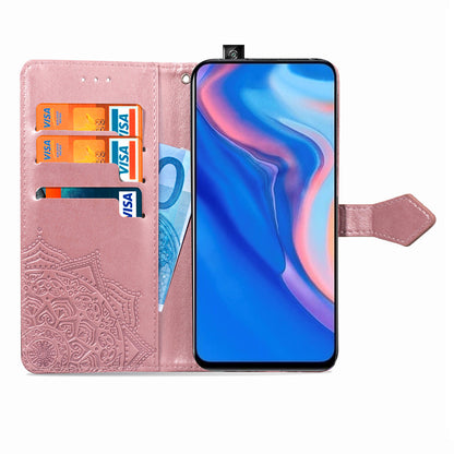 Embossed Mandala Flower Leather Wallet Phone Case for Huawei Honor 9X (Global)/ Y9 Prime 2019 / Enjoy 10 Plus