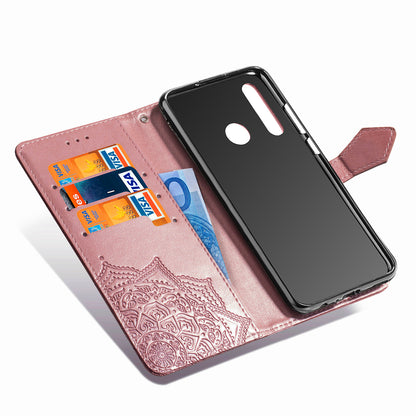 Embossed Mandala Flower Leather Wallet Phone Case for Huawei Honor 9X (Global)/ Y9 Prime 2019 / Enjoy 10 Plus