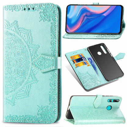 Embossed Mandala Flower Leather Wallet Phone Case for Huawei Honor 9X (Global)/ Y9 Prime 2019 / Enjoy 10 Plus