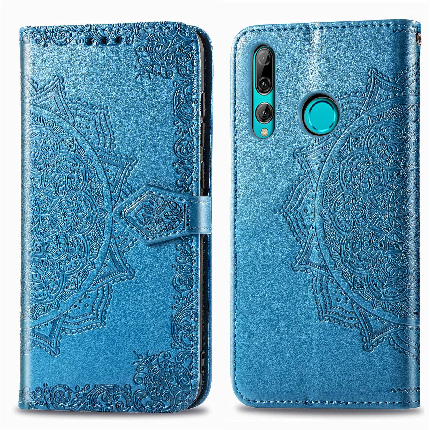 Embossed Mandala Flower Leather Wallet Phone Case for Huawei Honor 9X (Global)/ Y9 Prime 2019 / Enjoy 10 Plus