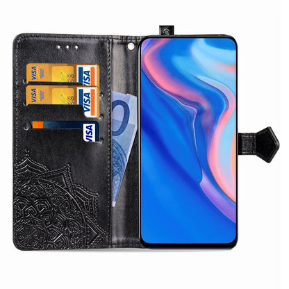 Embossed Mandala Flower Leather Wallet Phone Case for Huawei Honor 9X (Global)/ Y9 Prime 2019 / Enjoy 10 Plus