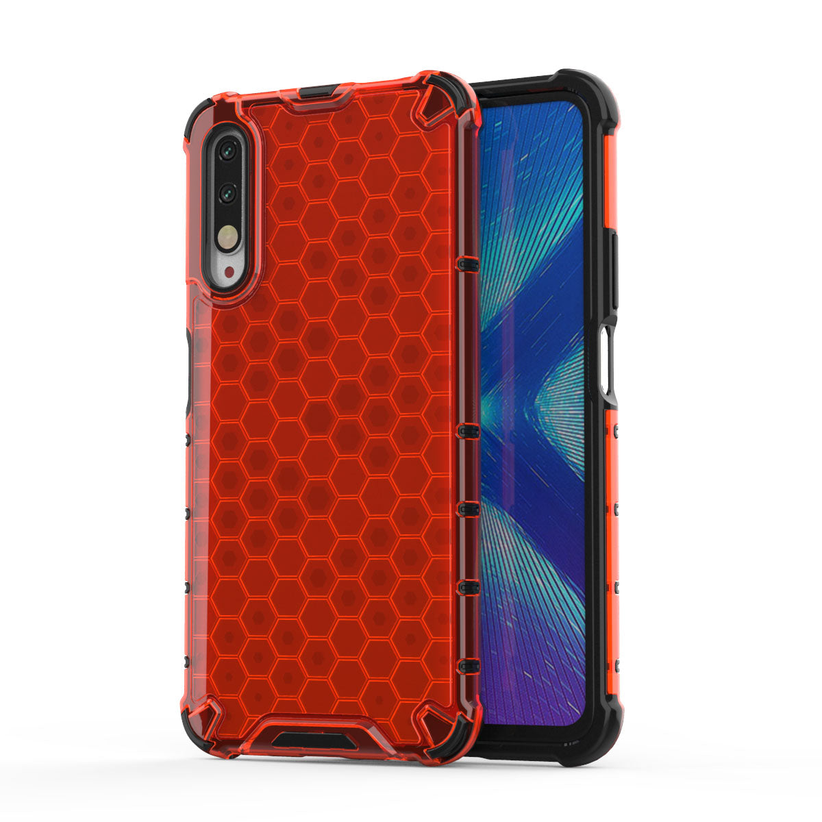 Honeycomb Pattern Shock-proof TPU + PC Hybrid Shell for Huawei Honor 9X (For China)/9X Pro